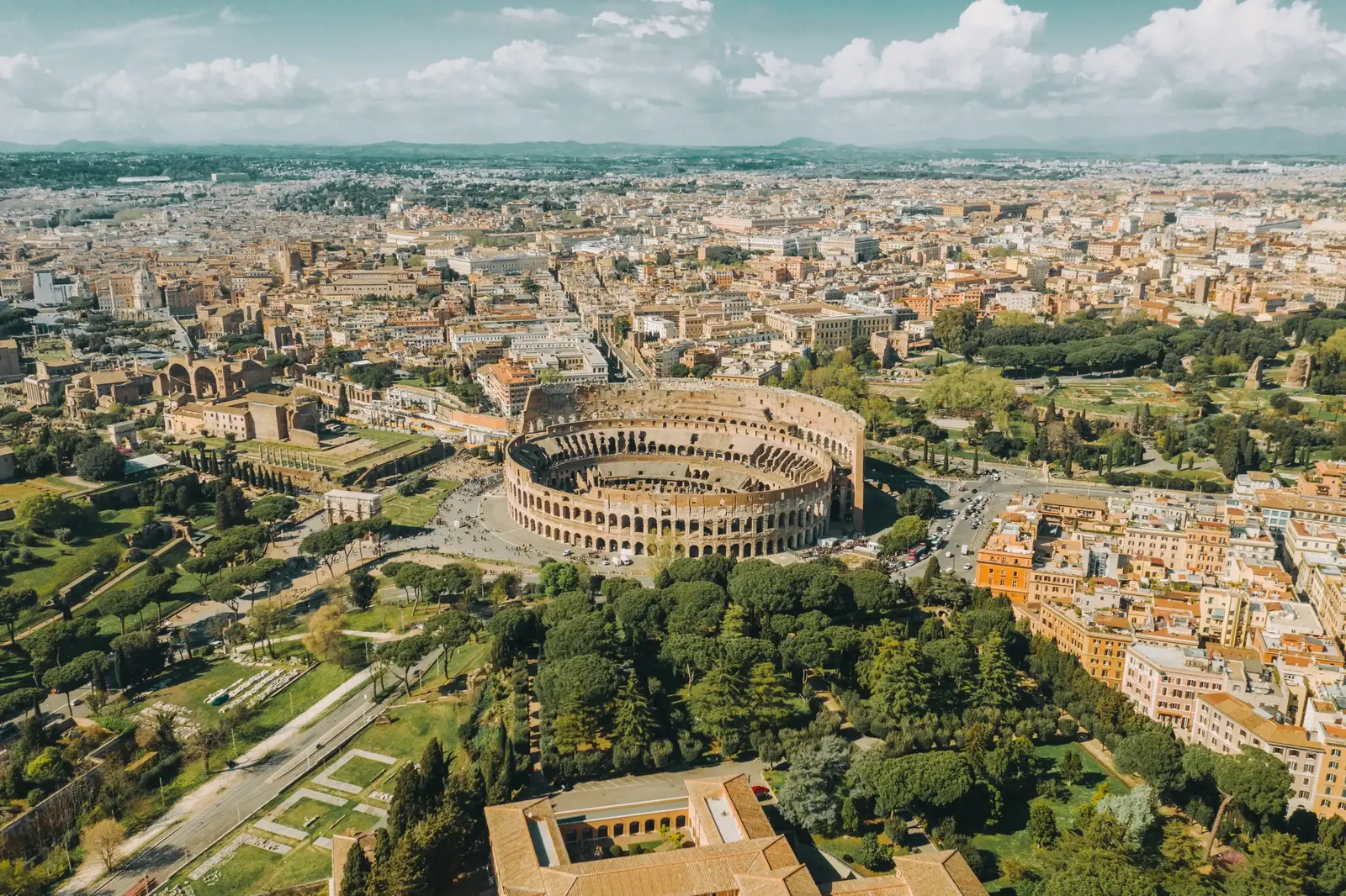 Drohnenblick Kolosseum Rom Italien